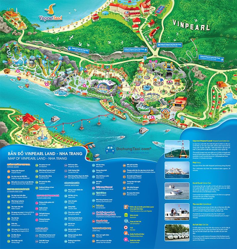 Bản đồ du lịch Nha Trang cập nhật mới nhất | Taxi sân bay rẻ